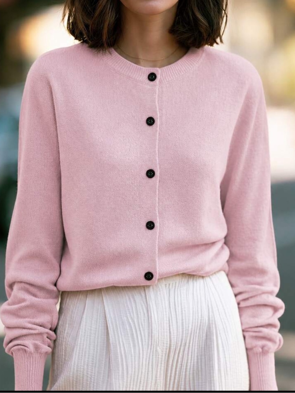 Pink Button-Front Cardigan - Picture 4 of 5